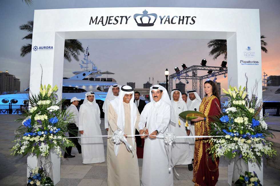 Inaugurating-the-Event,-Dr.-Hamad-Abdel-Al-Aziz-al-Kuwari,-Minister-of-Culture-and-Chairman-of-Gulf-Craft,-Mohammed-Hussein-AlShaali