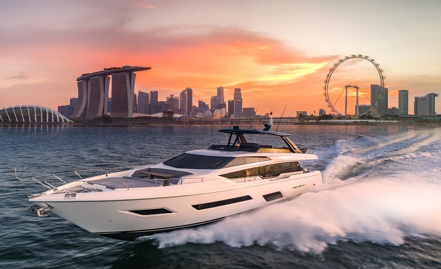 Ferretti group star of the Singapore yacht show