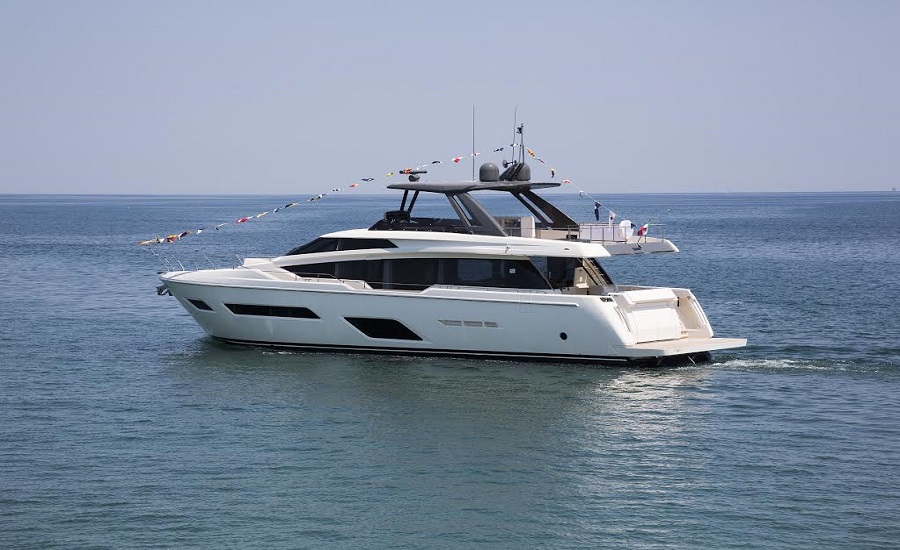 The new Ferretti yachts 780 hits the water