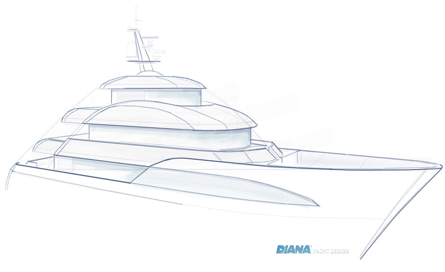 55m Bluebird Concept by Diana Yacht Design
