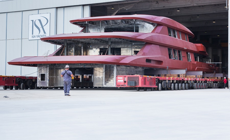 The Hull of Columbus 80M has reached the Ancona Shipyard