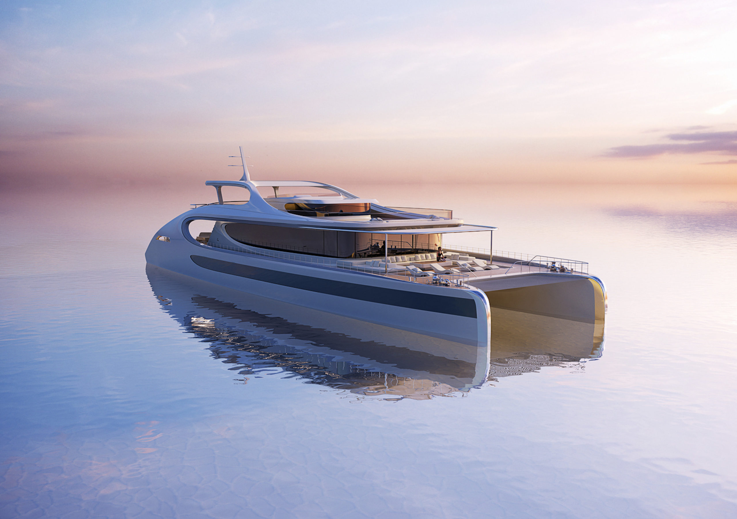 futuristic catamaran design